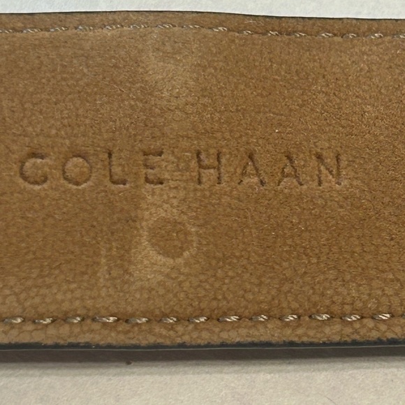 Cole Haan Brown Leather Belt with Classic Metal Buckle - Picture 7 of 16